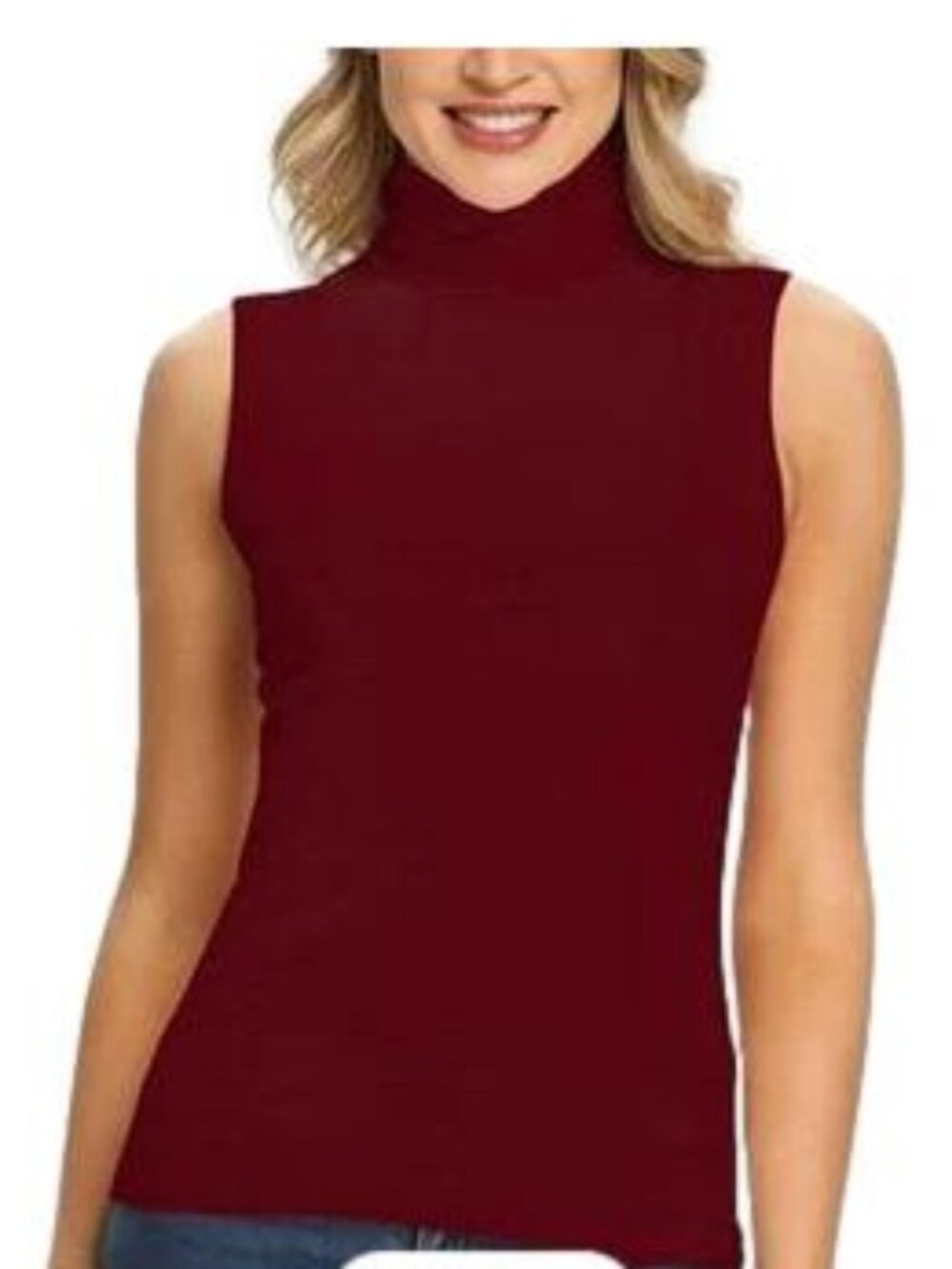 Wynne Layers Sleeveless Mock Tank Knit Sweater Maroon XXS Soft Split Hip NIB
